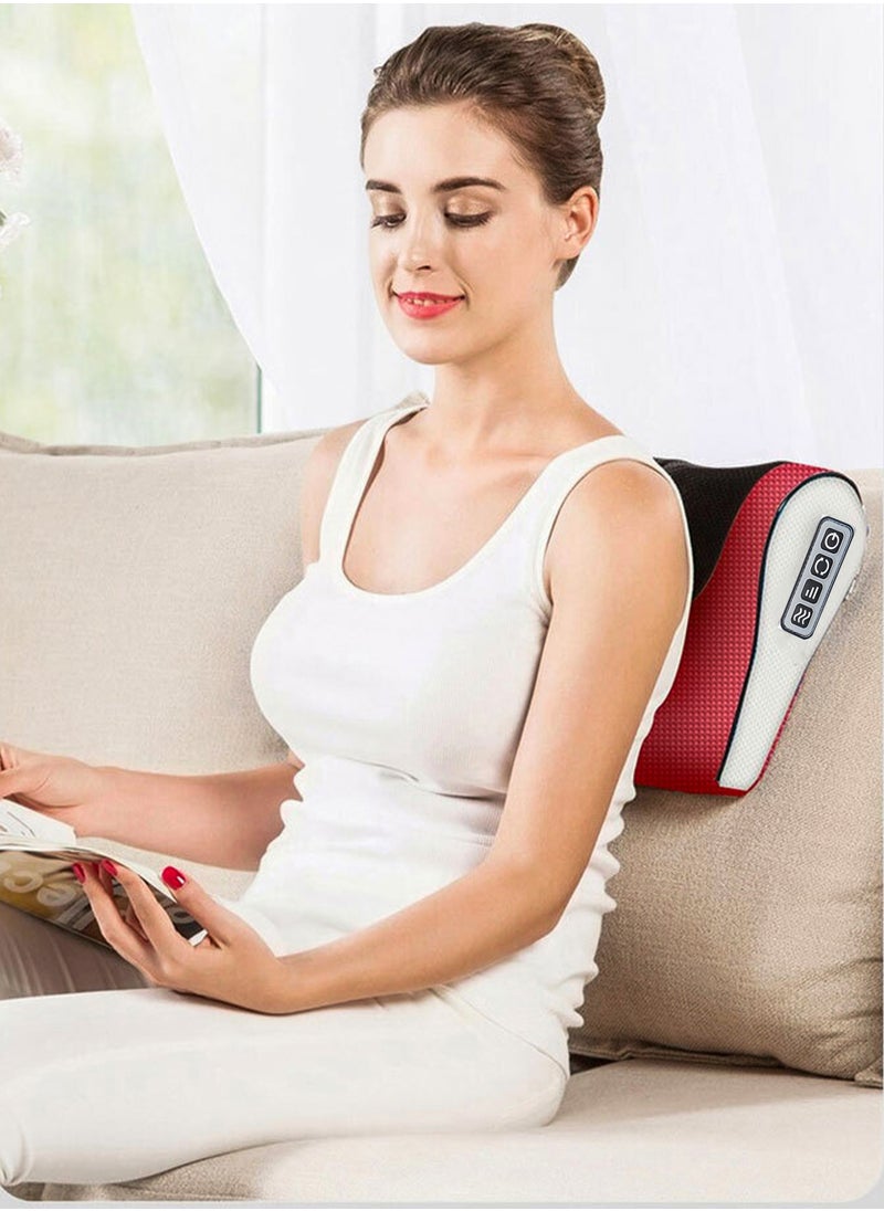 Generic - Electric Shiatsu Cervical Pillow Massager Neck And Shoulder Massage Cushion Machine Back Muscle Stimulator With 8 Heads Deep Tissue Warm Heating Muscle Pain Relief Relaxation Kneading Therapy For Full Body, Hand, Spine, Arm, Calf, Thigh, Hips, Leg, Foot - Image 1