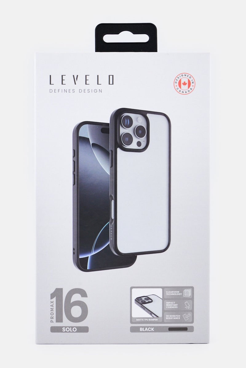 LEVELO حافظة حماية آيفون 16 برو ماكس، سوداء - Image 2