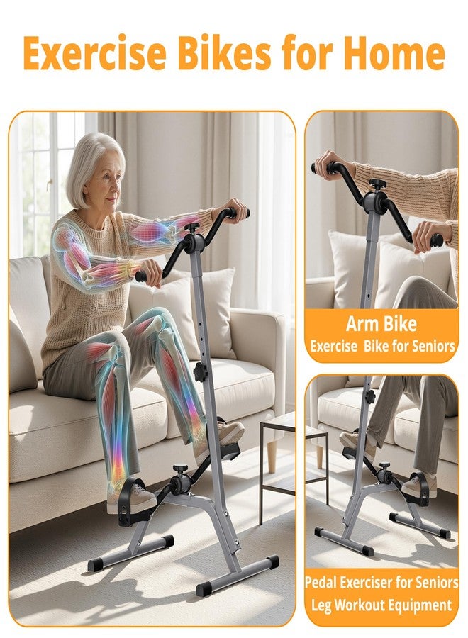 RYGEO Adjustable Legs Arms Pedal Exerciser Bike for Seniors - Hand Arm Leg and Knee Therapy, Stroke Recovery, Portable Fitness Equipment for Total Body Workout Cardio Exercise - Great Gift for Elderly Rehab - Image 2