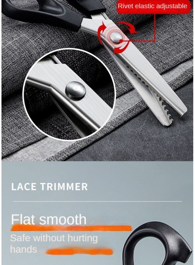 Tailored Fabric Scissors, Triangular Tooth Multifunctional Scissors, Serrated Scissors, Stainless Steel Tooth Fabric Scissors, Handmade Lace Scissors With Curved Waves - Image 5