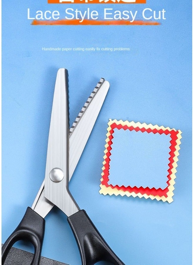 Tailored Fabric Scissors, Triangular Tooth Multifunctional Scissors, Serrated Scissors, Stainless Steel Tooth Fabric Scissors, Handmade Lace Scissors With Curved Waves - Image 2
