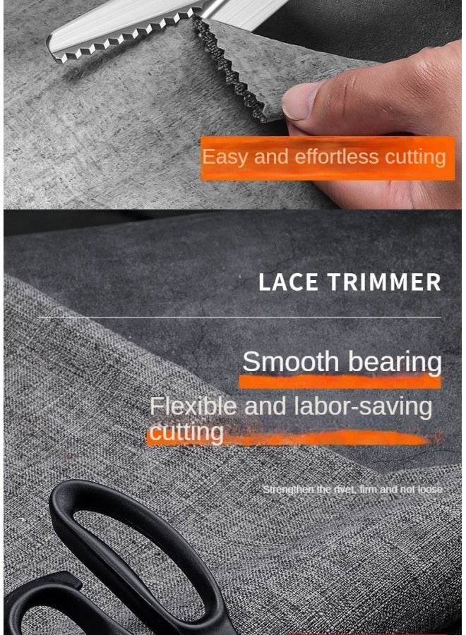Tailored Fabric Scissors, Triangular Tooth Multifunctional Scissors, Serrated Scissors, Stainless Steel Tooth Fabric Scissors, Handmade Lace Scissors With Curved Waves - Image 4