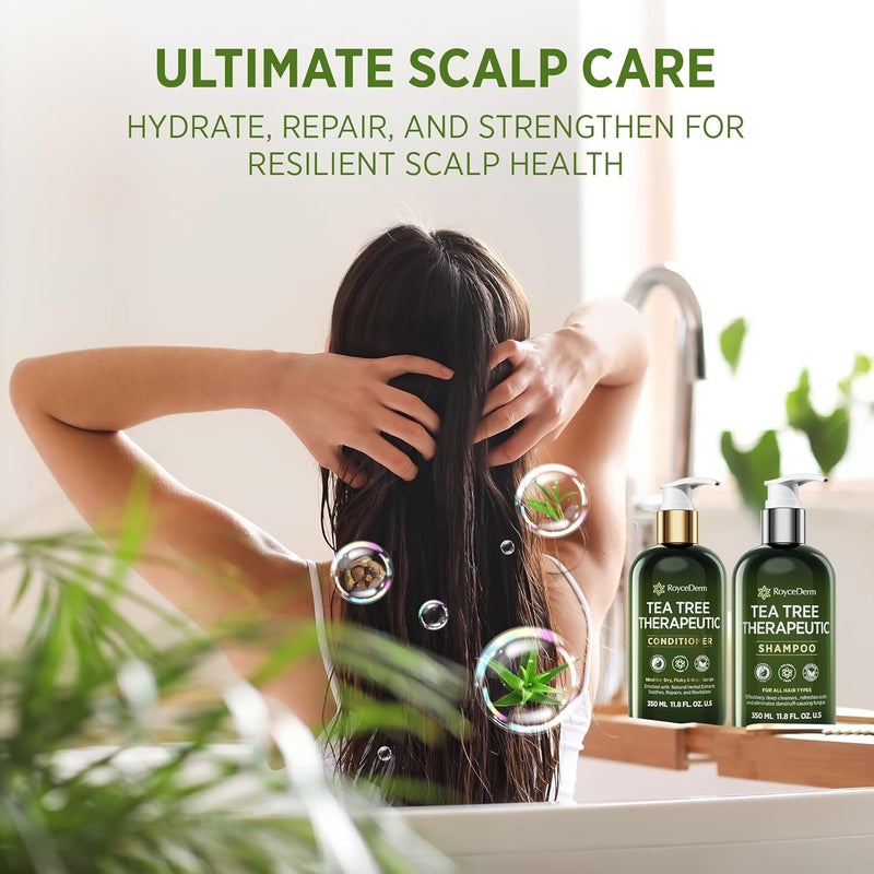 Roycederm Tea Tree Antifungal Shampoo and Conditioner: Complete Scalp Care Solution for Folliculitis, Dry, Itchy, and Flaky Scalp - Infused with Tea Tree Oil, Paraben & Sulfate Free - Image 5