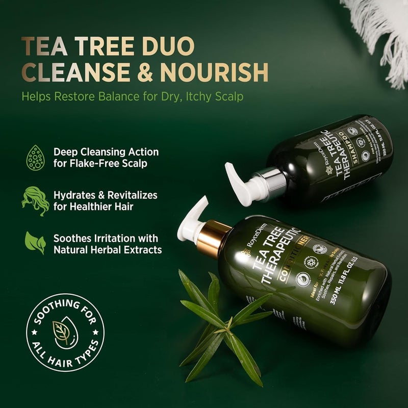 Roycederm Tea Tree Antifungal Shampoo and Conditioner: Complete Scalp Care Solution for Folliculitis, Dry, Itchy, and Flaky Scalp - Infused with Tea Tree Oil, Paraben & Sulfate Free - Image 2