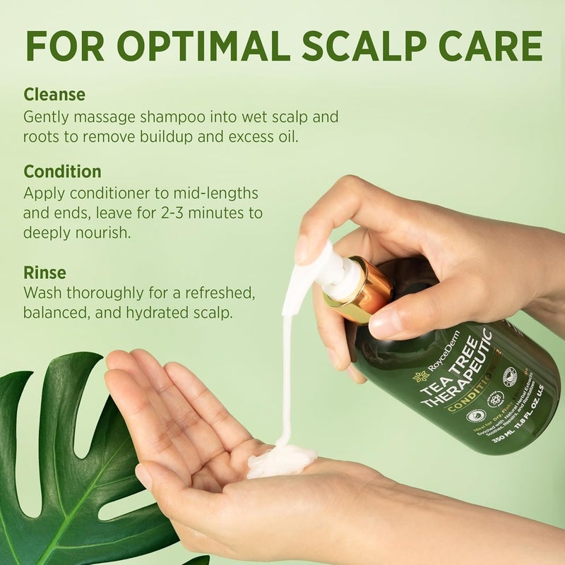 Roycederm Tea Tree Antifungal Shampoo and Conditioner: Complete Scalp Care Solution for Folliculitis, Dry, Itchy, and Flaky Scalp - Infused with Tea Tree Oil, Paraben & Sulfate Free - Image 4
