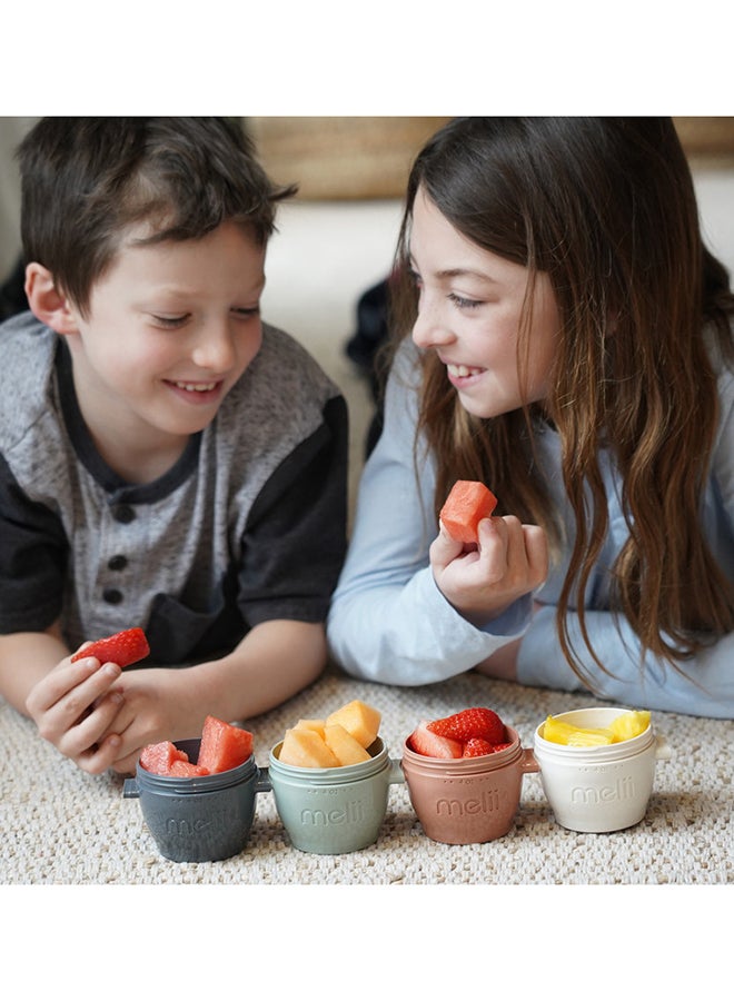 melii حاويات تخزين طعام الأطفال القابلة للإغلاق، حاويات وجبات خفيفة، آمنة في الفريزر، 2 أونصة - 6 عبوات، ألوان طبيعية - Image 5