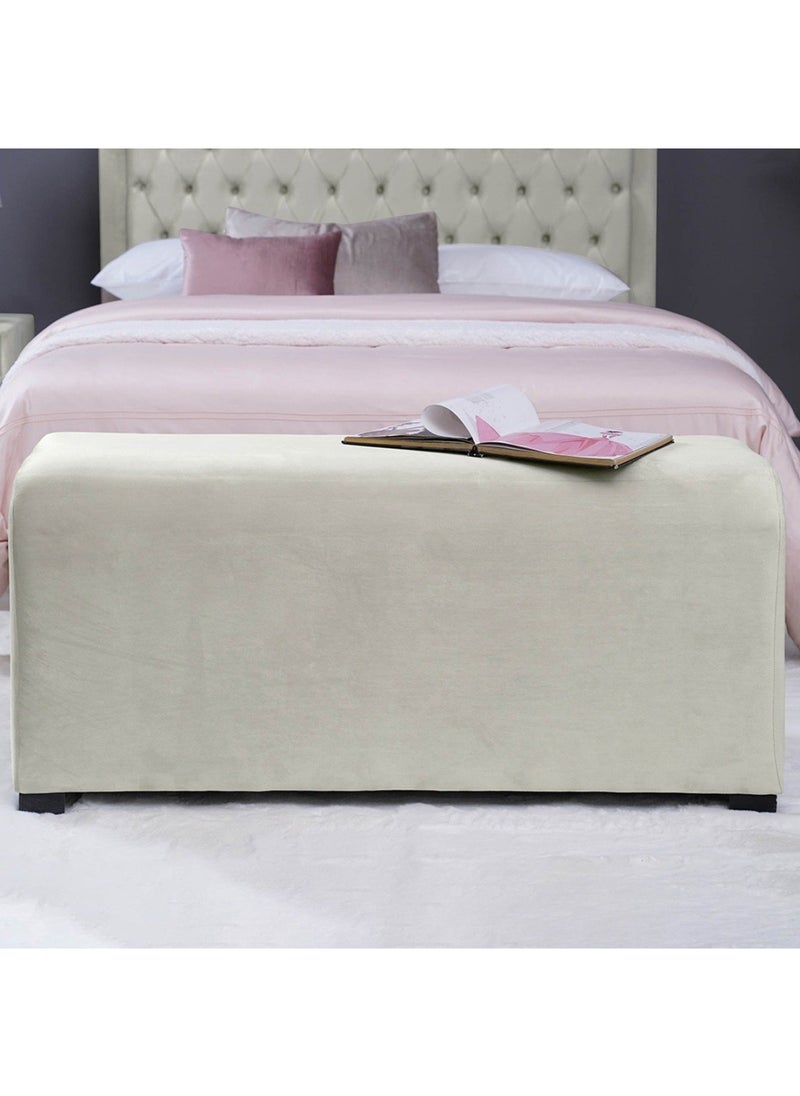 Pan Home Emirates Alpha Bench-Velvet~White  - Image 3