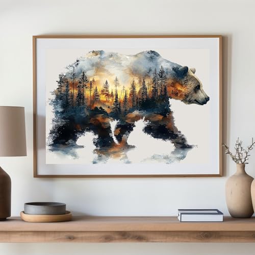 xcemhil Bear Paint by Numbers Kit for Adults Bear Painting by Numbers Adult Paint by Number Kits Suitable for Gifts and Interior Decor 16x20 Inch - Image 3