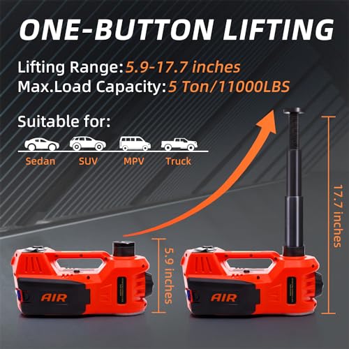 STANDTALL Electric Car Jack Kit 5 Ton 12V Electric Jack for Car with Impact Wrench and Tire Inflator Pump for SUV Sedan Truck Change Tires Garage Repair - Image 2