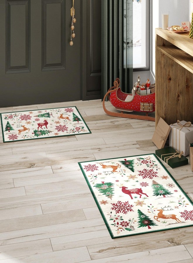 Gertmenian Indoor Holiday Area Rug - 2x4 Extra Small (2-Pack), Durable, Easy-Cleaning & Non-Shedding, Ideal for High Traffic Areas in Living Room, Entryway - Rudolf, White, 48875 - Image 4