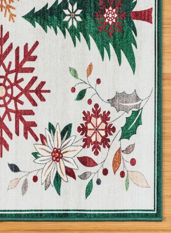 Gertmenian Indoor Holiday Area Rug - 2x4 Extra Small (2-Pack), Durable, Easy-Cleaning & Non-Shedding, Ideal for High Traffic Areas in Living Room, Entryway - Rudolf, White, 48875 - Image 2