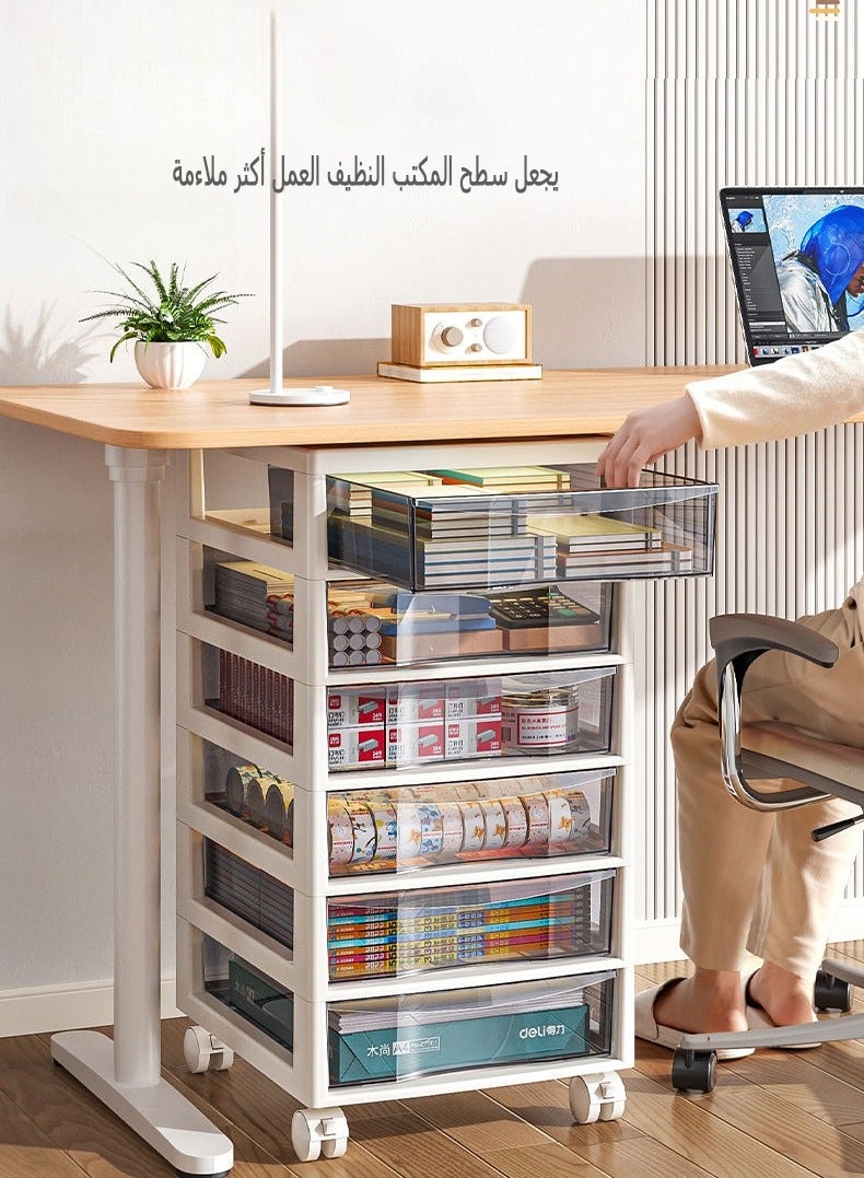 وانغبانغزي خزانة تخزين الملفات ذات الأدراج المكونة من 6 طبقات، رف تخزين الأدراج للقرطاسية، خزانة تخزين الوجبات الخفيفة - Image 1