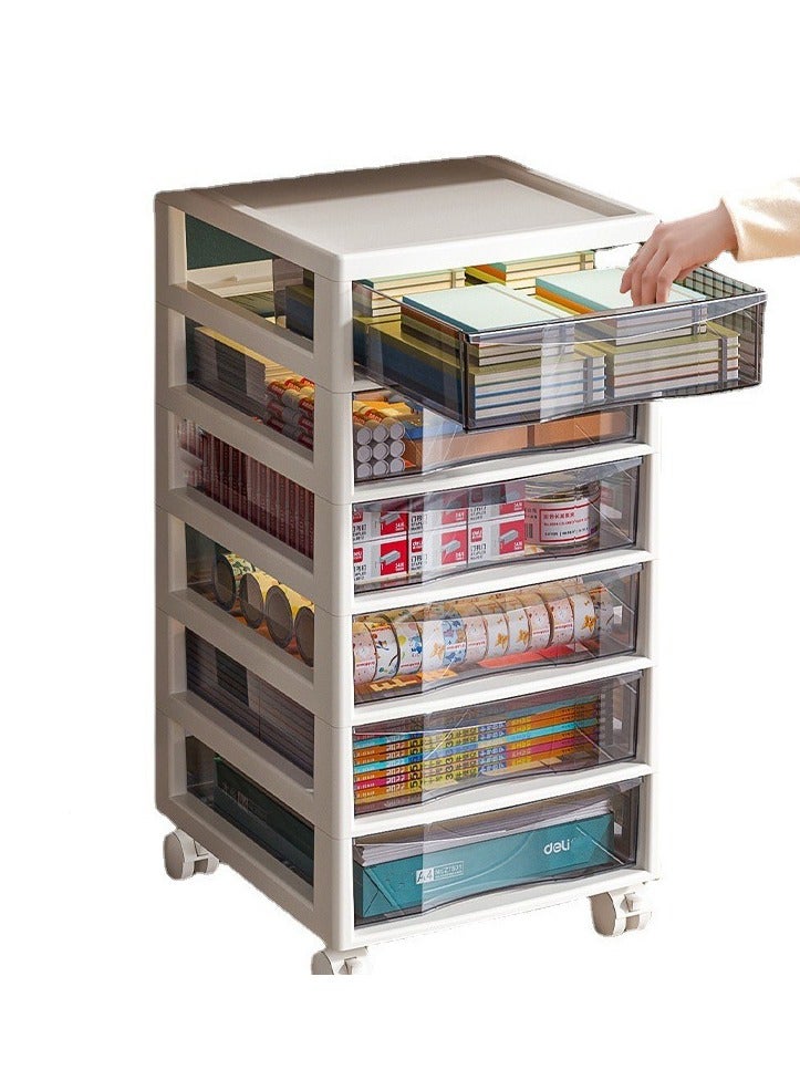 وانغبانغزي خزانة تخزين الملفات ذات الأدراج المكونة من 6 طبقات، رف تخزين الأدراج للقرطاسية، خزانة تخزين الوجبات الخفيفة - Image 4