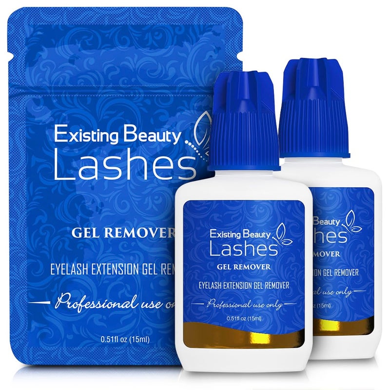 Existing Beauty عبوة 2 مزيل لاصق الرموش ومزيل الرموش لتمديد الرموش - مزيل لاصق الرموش يذوب لاصق تمديد الرموش من إكزستينغ بيوتي لاشز 15 مل لكل منهما - Image 1