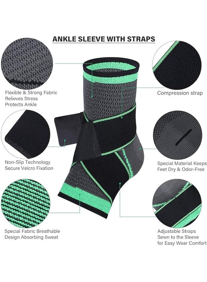 [اشتري واحدة واحصل على الثانية مجاناً] دعامة الكاحل الضاغطة مع حزام شبكي قابل للفصل - دعم بحياكة ثلاثية الأبعاد لتخفيف آلام التهاب اللفافة الأخمصية وأوتار أكيلس - مشد ضاغط مريح - Image 3