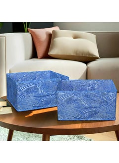 Kuber Industries Kuber Industries Storage Box|Toy Box Storage For Kids|Foldable Storage Box| Rectangular Storage Box|Pack of 2 (Blue)  - Image 4