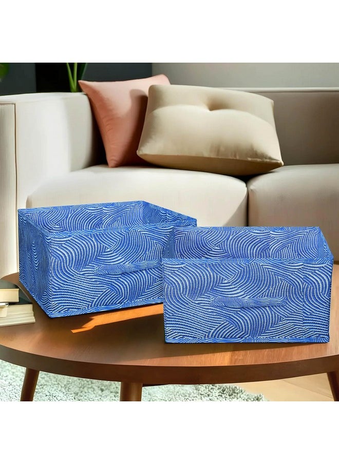 Kuber Industries - Kuber Industries Storage Box|Toy Box Storage For Kids|Foldable Storage Box| Rectangular Storage Box|Pack of 2 (Blue) - Image 1