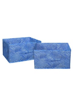 Kuber Industries Kuber Industries Storage Box|Toy Box Storage For Kids|Foldable Storage Box| Rectangular Storage Box|Pack of 2 (Blue)  - Image 1