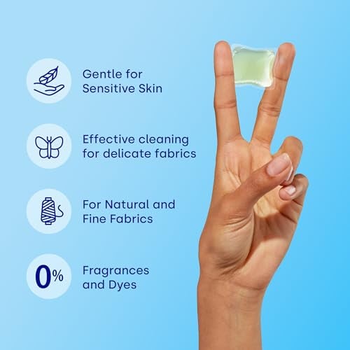 Dropps Sensitive Skin Laundry Detergent Pods, Unscented (36 Count) - Dermatologist Tested Laundry Pods - HE Compatible Laundry Supplies for Clean Clothes, Vegan & Dye-Free - Image 4