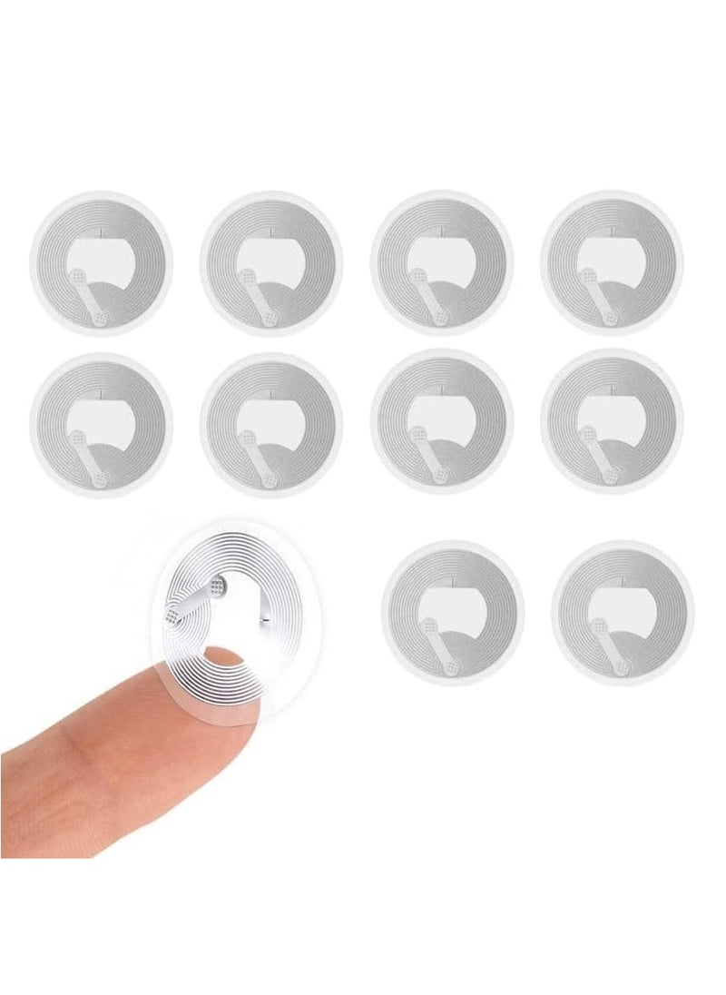 Rubik NFC 213 Sticker 144 Bytes Tags (Inlay), Transparent Self-adhesive Ntag213 Token Tags Compatible 13.56mhz RFID and NFC IC Reader/Writer (10-Tags)  - Image 1