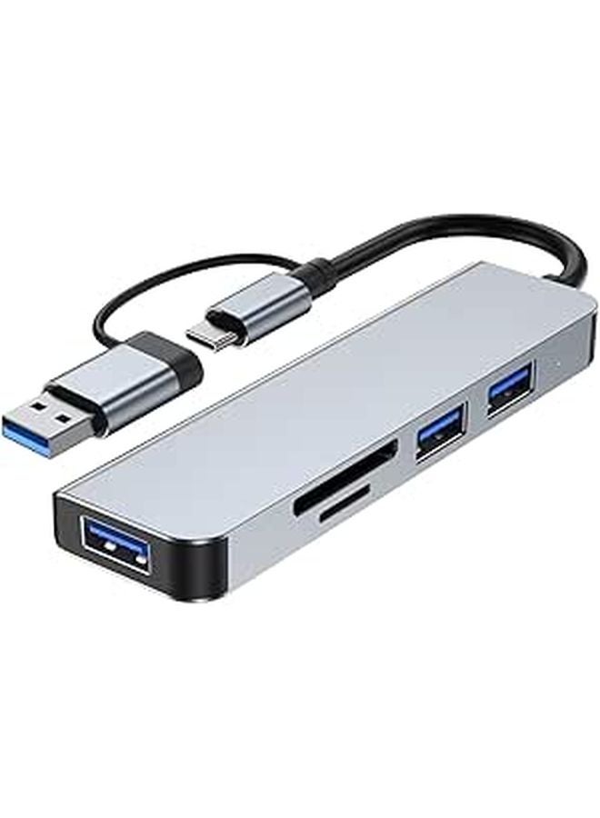 USB Hub 7 في 1 منفذ متعدد مقسم مع قارئ البطاقة نقل البيانات عالي السرعة - Image 1