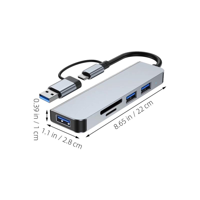 USB Hub 7 في 1 منفذ متعدد مقسم مع قارئ البطاقة نقل البيانات عالي السرعة - Image 3
