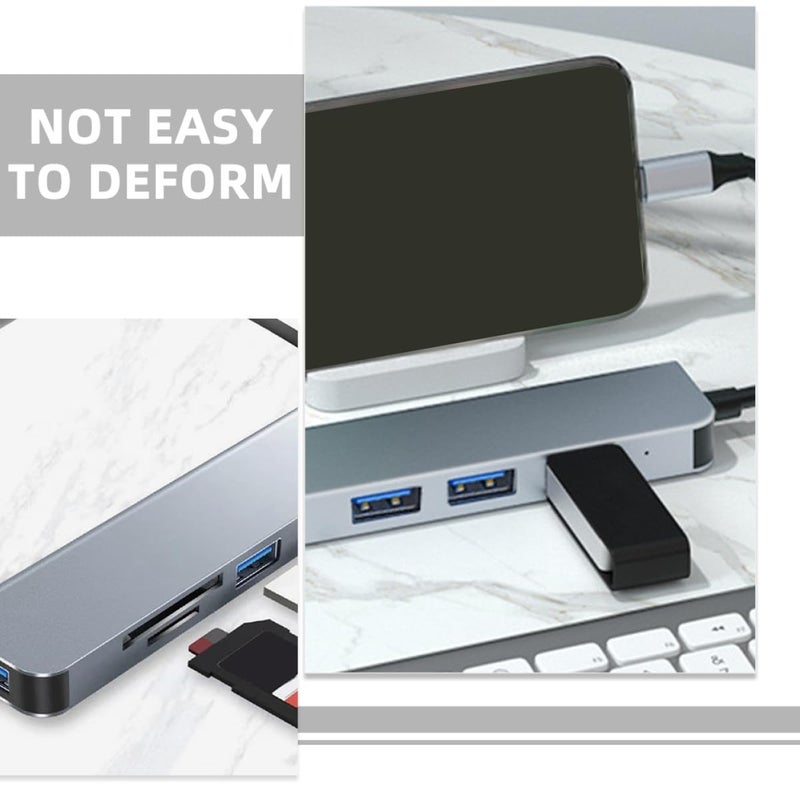 USB Hub 7 في 1 منفذ متعدد مقسم مع قارئ البطاقة نقل البيانات عالي السرعة - Image 4