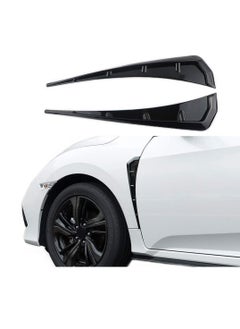 Car Fender Side Stickers, Side Vents Decorative Air Intake Abs Stickers Universal Fender Car Exterior Accessories Anti-collision Side Wing Stickers (Black)