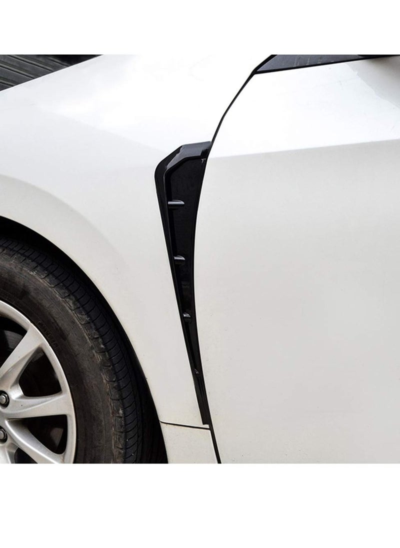 KASTWAVE - Car Fender Side Stickers, Side Vents Decorative Air Intake Abs Stickers Universal Fender Car Exterior Accessories Anti-collision Side Wing Stickers (Black) - Image 1
