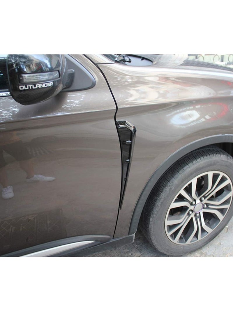 KASTWAVE - Car Fender Side Stickers, Side Vents Decorative Air Intake Abs Stickers Universal Fender Car Exterior Accessories Anti-collision Side Wing Stickers (Black) - Image 1