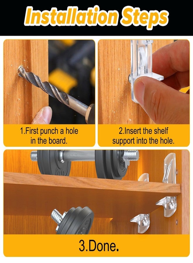 TARINI Shelf Support Pegs, Shelf Holder Brackets, 10-Pack Shelf Support Pegs - Self-Locking Cabinet Shelf Pins, 5mm Hole Fit for 20mm Thick Shelves, Furniture Board Brackets - Image 4