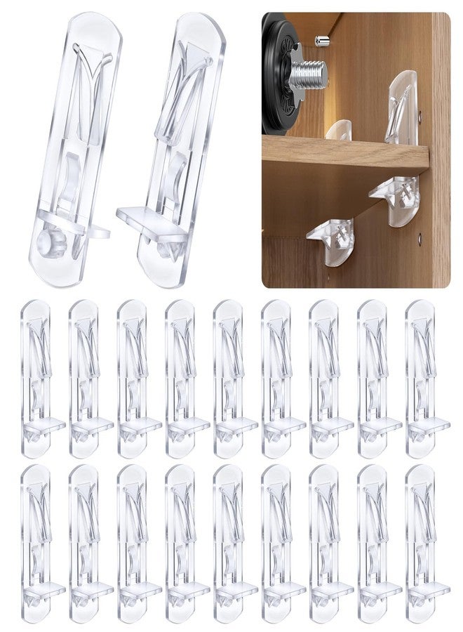 TARINI Shelf Support Pegs, Shelf Holder Brackets, 10-Pack Shelf Support Pegs - Self-Locking Cabinet Shelf Pins, 5mm Hole Fit for 20mm Thick Shelves, Furniture Board Brackets - Image 1