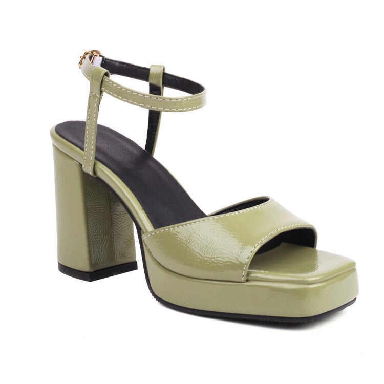 Style Square Head Water Table Thick Heel Large Size Women'S Shoes Summer Sandals 2806 - Image 5