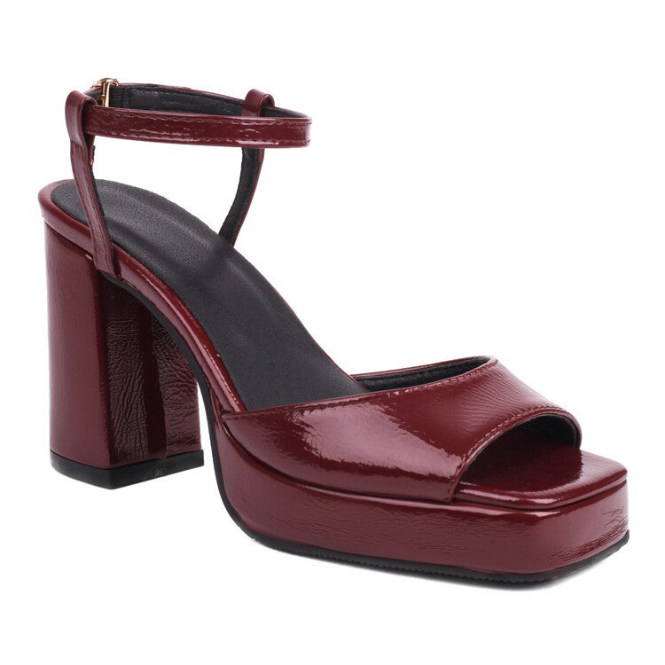 Style Square Head Water Table Thick Heel Large Size Women'S Shoes Summer Sandals 2806 - Image 3