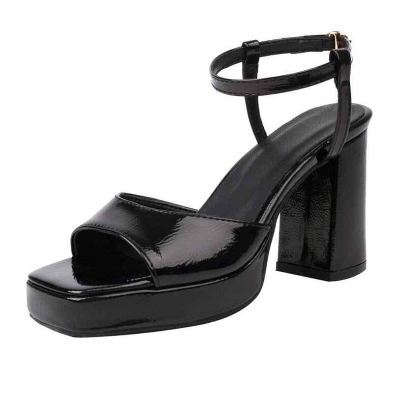 Style Square Head Water Table Thick Heel Large Size Women'S Shoes Summer Sandals 2806 - Image 2