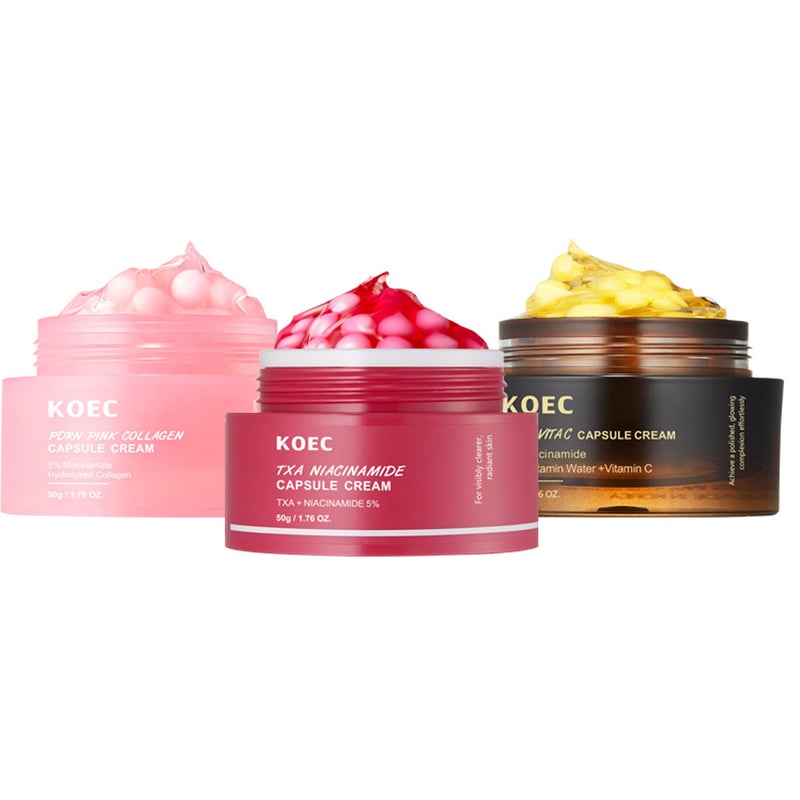Koec Skincare 8-Piece Set: Facial Mask/Cleansing Oil/Facial Cleanser/Single-Use Pads/Cotton Pads/Tear-Off Mask/Capsule Cream/Spray - Image 3