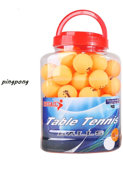 60-Piece Table Tennis Ball Set in Bucket ,Three Stars Seamless Ping-Pong ,Table Tennis Balls Specially Designed for Training and Competition, Highly Elastic and Durable ,New Material Production