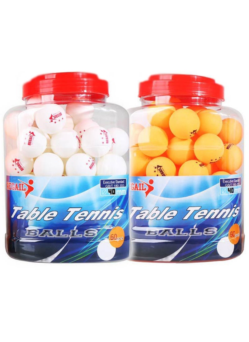 REGAIL - 60-Piece Table Tennis Ball Set in Bucket ,Three Stars Seamless Ping-Pong ,Table Tennis Balls Specially Designed for Training and Competition, Highly Elastic and Durable ,New Material Production - Image 1