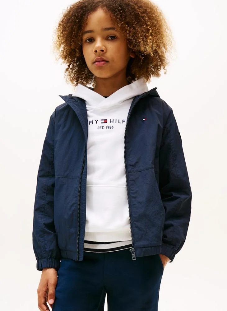 تومي هيلفيغر Kids Flag Embroidered Windbreaker