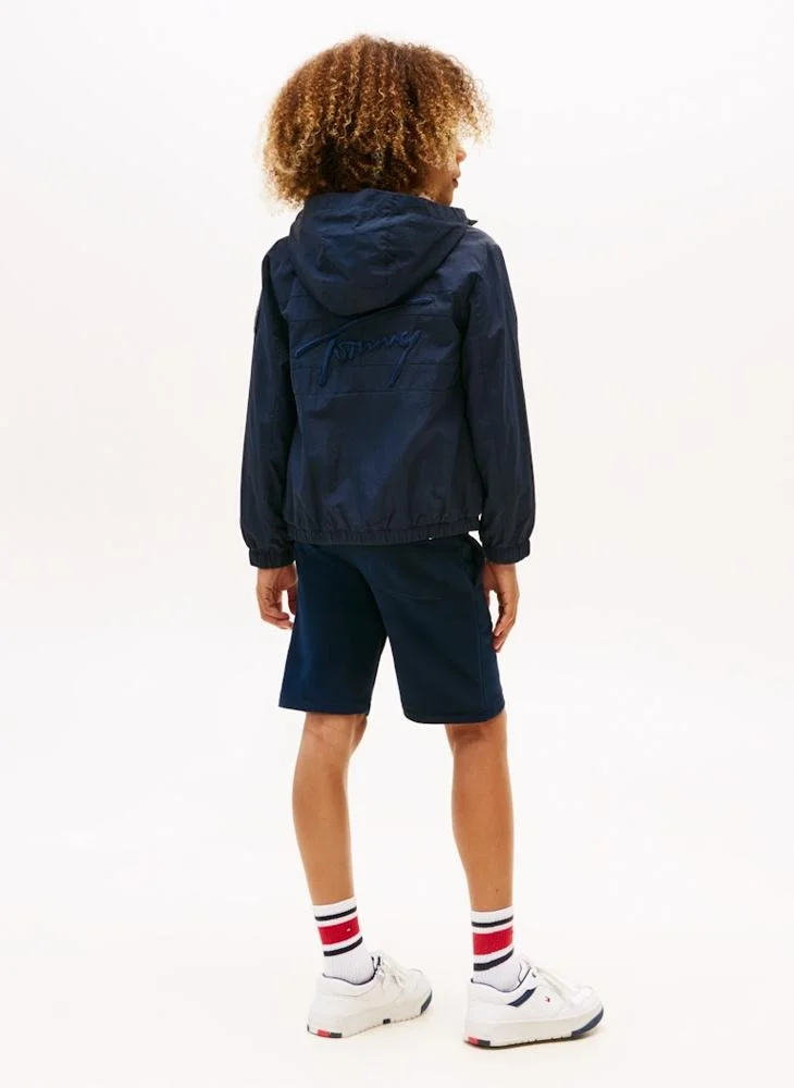 تومي هيلفيغر Kids Flag Embroidered Windbreaker