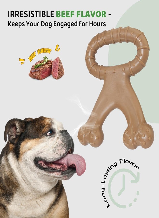 IPTPAS Durable Dog Chew Toy for Aggressive Chewers, Indestructible Nylon Bone with Beef Flavor, Dog Toy for Dental Care and Teeth Cleaning, Anxiety Relief for Small, Medium, and Large Dogs (Brown) - Image 5