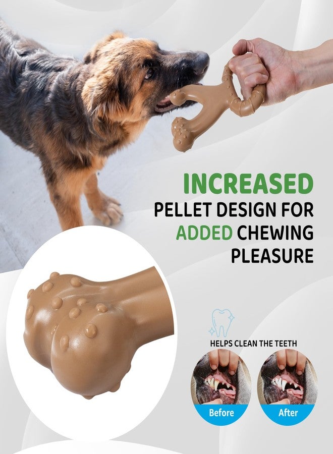 IPTPAS Durable Dog Chew Toy for Aggressive Chewers, Indestructible Nylon Bone with Beef Flavor, Dog Toy for Dental Care and Teeth Cleaning, Anxiety Relief for Small, Medium, and Large Dogs (Brown) - Image 4