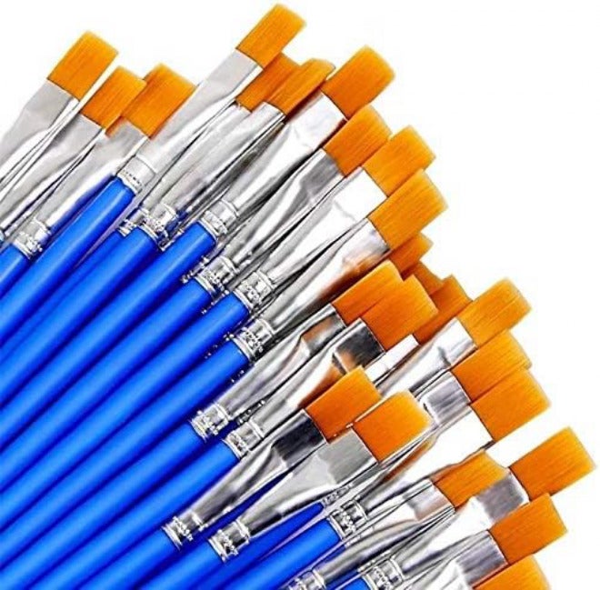 12 pcs Nylon Hair Detail Paint Brush Children DIY Art Supplies Tool Watercolor Artist Painting Brush Art Stationery(Flat) - Image 5