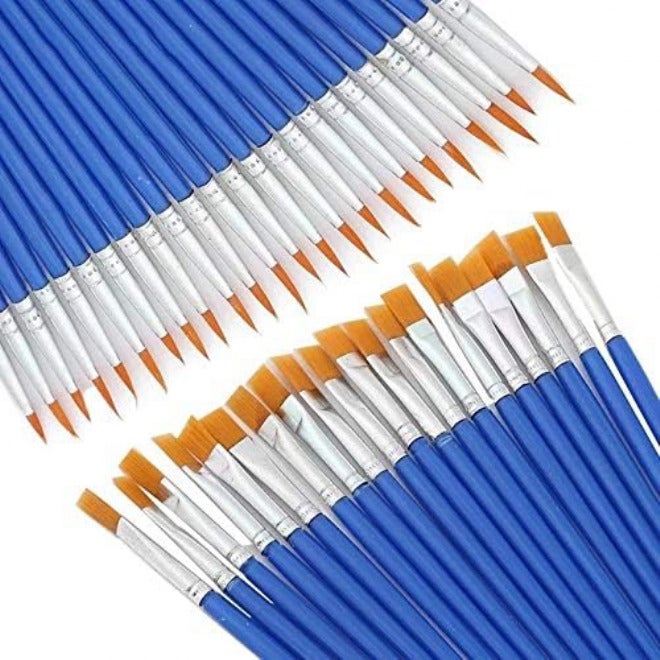 12 pcs Nylon Hair Detail Paint Brush Children DIY Art Supplies Tool Watercolor Artist Painting Brush Art Stationery(Flat) - Image 4