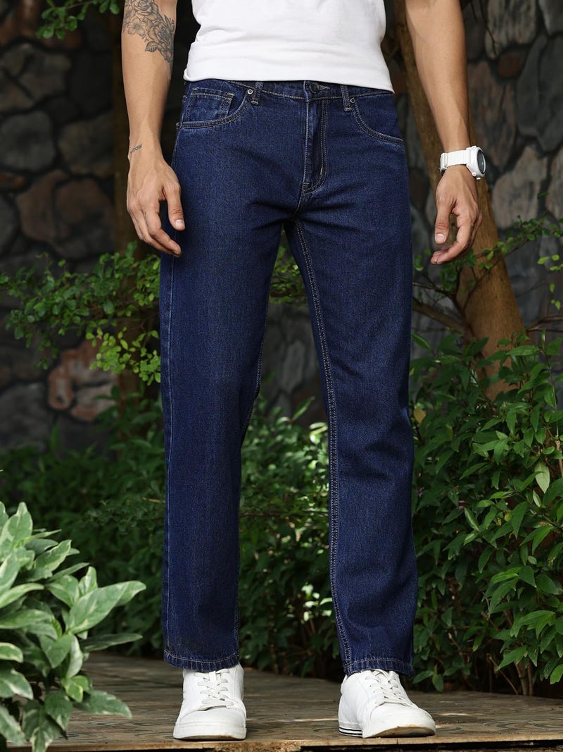 Thomas Scott Men's | Smart | Mid-Rise | Relaxed Fit | 100% Cotton | 5 Pockets | Clean Look | Non Stretchable | Jeans (TSJ210_Midblue_30) - Image 2