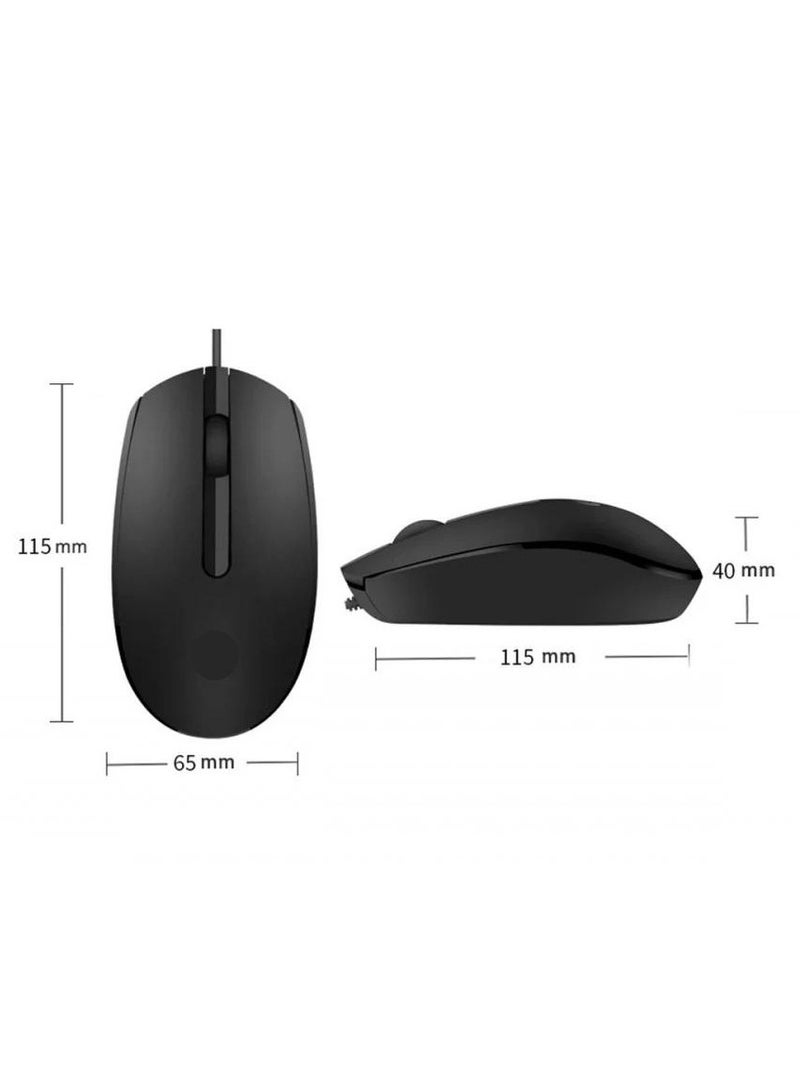 M10 Wired Mouse 1600 DPI - USB Plug and Play - Comfortable Design for Gaming-BLACK - Image 4