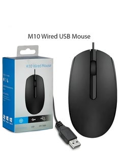 Generic HP M10 Wired Mouse 1600 DPI - USB Plug and Play - Comfortable Design for Gaming-BLACK  - Image 5