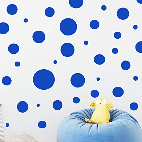 Create-A-Mural Polka Dot Wall Stickers, Wall Decor Stickers, Wall Dots, Vinyl Circle Room Dot Decals (Blue) - Image 2