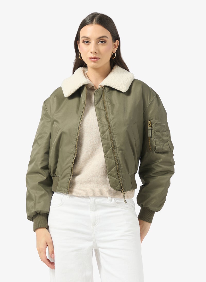 ONLY Onlsuri Life Washed Bomber Jacket - Image 1