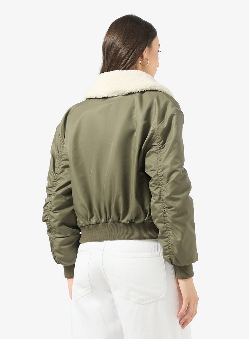 ONLY Onlsuri Life Washed Bomber Jacket - Image 2